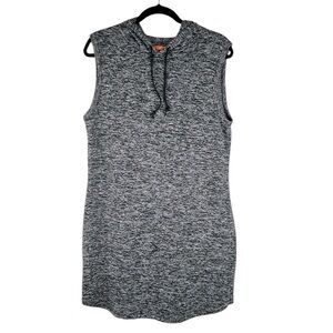 Joe Fresh Black & Gray Speckled Soft Sleeveless Hoodie Shirt Dress Size Large